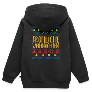 ugly christmas sweater nerdy Geschenk - Kinder Premium Organic Zip Hoodie - Schwarz - Hinten - AI Model Kid Male (0cm)