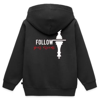 Schach - Kinder Premium Organic Zip Hoodie - Schwarz - Hinten - AI Model Kid Male (0cm)