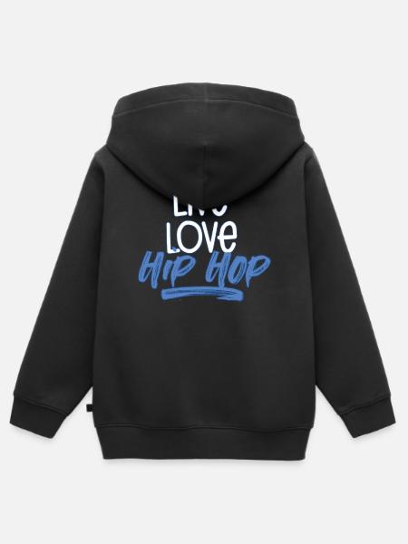 Hip Hop - Kinder Premium Organic Zip Hoodie - Schwarz