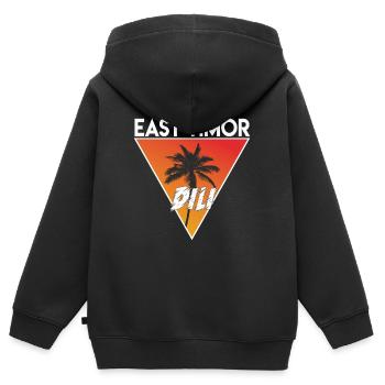 Timor oriental avec capitale - Sweat Premium à capuche zippé enfant bio - noir - Dos - AI Model Kid Male (0cm)