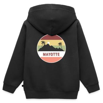 Mayotte pays et pays rétro - Sweat Premium à capuche zippé enfant bio - noir - Dos - AI Model Kid Male (0cm)