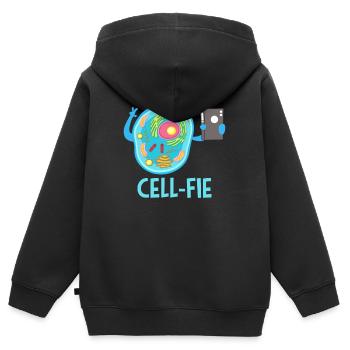 Cellule de biologie - Sweat Premium à capuche zippé enfant bio - noir - Dos - AI Model Kid Male (0cm)
