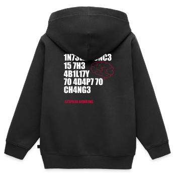 Cadeau scientifique intelligent scientifique - Sweat Premium à capuche zippé enfant bio - noir - Dos - AI Model Kid Male (0cm)