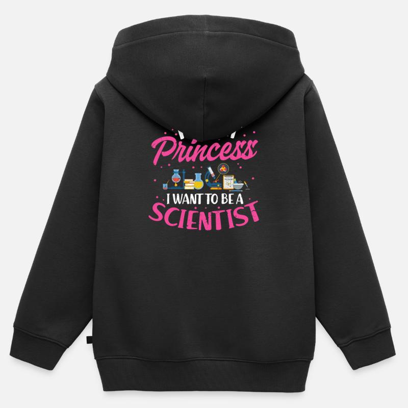 scientifique - Sweat Premium à capuche zippé enfant bio - noir