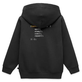 programmer - Kids Premium Organic Zip-up Hoodie - black - Back - AI Model Kid Male (0cm)