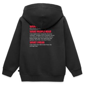 Software developer - Kids Premium Organic Zip-up Hoodie - black - Back - AI Model Kid Male (0cm)