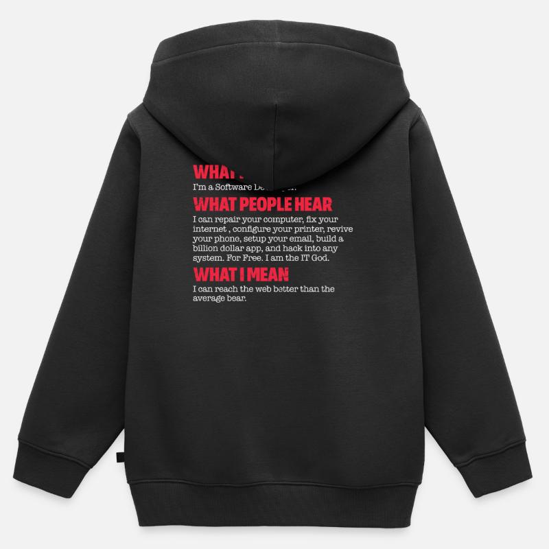 Software developer - Kids Premium Organic Zip-up Hoodie - black