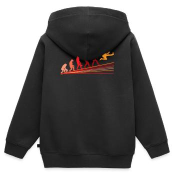 Guitar Evolution Music Guitar Player - Sweat Premium à capuche zippé enfant bio - noir - Dos - AI Model Kid Male (0cm)