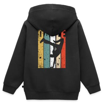 Breakdance break dancer - Sweat Premium à capuche zippé enfant bio - noir - Dos - AI Model Kid Male (0cm)