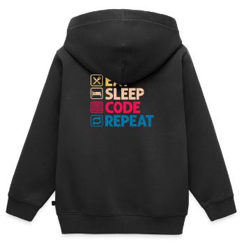 Programmer - Kids Premium Organic Zip-up Hoodie - black - Back - AI Model Kid Male (0cm)