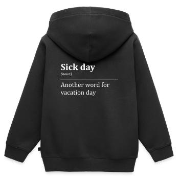 Entschuldigung Fehltage Schule Urlaubsreif Sprüche - Kinder Premium Organic Zip Hoodie - Schwarz - Hinten - AI Model Kid Male (0cm)