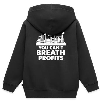 environmental Protection - Kids Premium Organic Zip-up Hoodie - black - Back - AI Model Kid Male (0cm)
