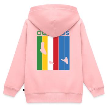 Comoros country border and flag - Kids Premium Organic Zip-up Hoodie - rose - Back - AI Model Kid Female (0cm)