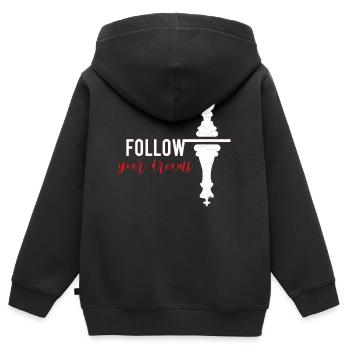 Schach - Kinder Premium Organic Zip Hoodie - Schwarz - Hinten - AI Model Kid Male (0cm)