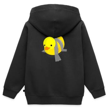 Ruban adhésif canard artisan drôle - Sweat Premium à capuche zippé enfant bio - noir - Dos - AI Model Kid Male (0cm)