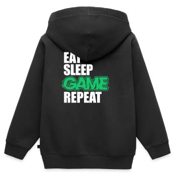 Gaming - Sweat Premium à capuche zippé enfant bio - noir - Dos - AI Model Kid Male (0cm)