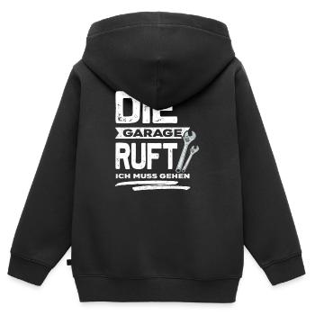 Mechaniker - Kinder Premium Organic Zip Hoodie - Schwarz - Hinten - AI Model Kid Male (0cm)