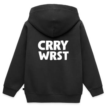 Love Currywurst Fast Food Imbiss - Sweat Premium à capuche zippé enfant bio - noir - Dos - AI Model Kid Male (0cm)