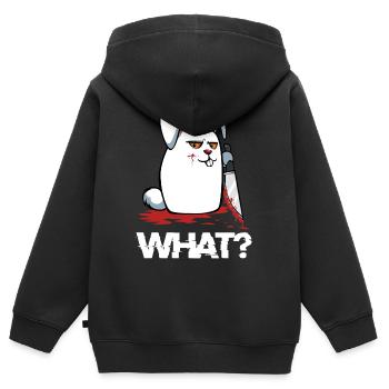 lièvre - Sweat Premium à capuche zippé enfant bio - noir - Dos - AI Model Kid Male (0cm)