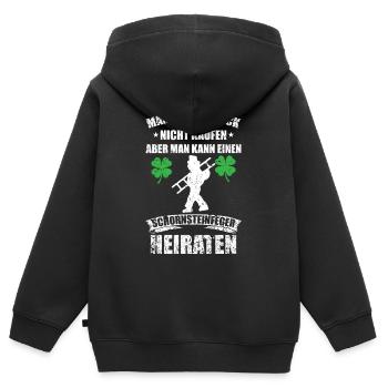 Schornsteinfeger Geschenkidee - Kinder Premium Organic Zip Hoodie - Schwarz - Hinten - AI Model Kid Male (0cm)