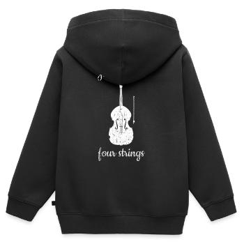Kontrabass - Kinder Premium Organic Zip Hoodie - Schwarz - Hinten - AI Model Kid Male (0cm)