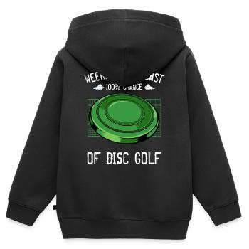 Frisbee - Kinder Premium Organic Zip Hoodie - Schwarz - Hinten - AI Model Kid Male (0cm)