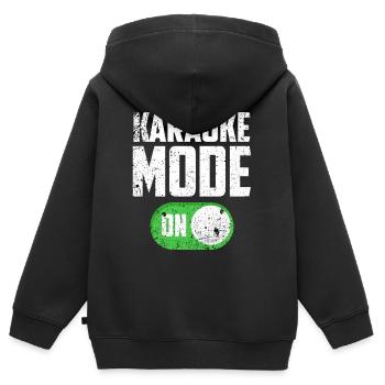 Karaoké - Sweat Premium à capuche zippé enfant bio - noir - Dos - AI Model Kid Male (0cm)