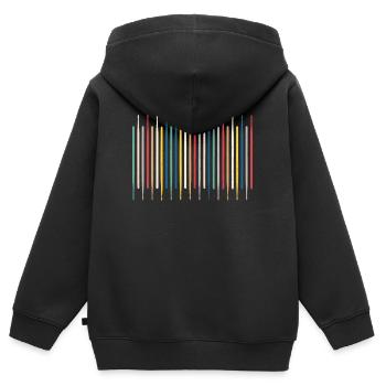 Schlagzeug Drumsticks - Kinder Premium Organic Zip Hoodie - Schwarz - Hinten - AI Model Kid Male (0cm)