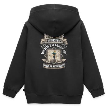 Zimmerer - Kinder Premium Organic Zip Hoodie - Schwarz - Hinten - AI Model Kid Male (0cm)