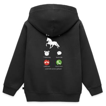 Pferde Pferdespruch - Kinder Premium Organic Zip Hoodie - Schwarz - Hinten - AI Model Kid Male (0cm)