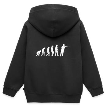 Evolution des fléchettes - Sweat Premium à capuche zippé enfant bio - noir - Dos - AI Model Kid Male (0cm)