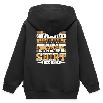 Schwiegersohn & Schwiegervater - Kinder Premium Organic Zip Hoodie - Schwarz - Hinten - AI Model Kid Male (0cm)