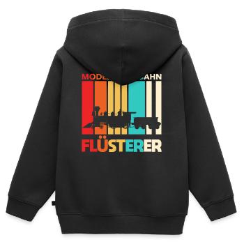 Modellbauer Modelleisenbahn Lokomotive - Kinder Premium Organic Zip Hoodie - Schwarz - Hinten - AI Model Kid Male (0cm)