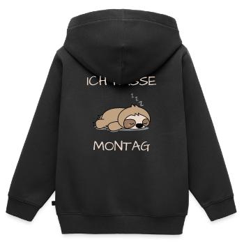 Je hais le chill out chic lundi paresseux - Sweat Premium à capuche zippé enfant bio - noir - Dos - AI Model Kid Male (0cm)