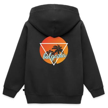 Bulgaria vacation and holiday destination - Kids Premium Organic Zip-up Hoodie - black - Back - AI Model Kid Male (0cm)