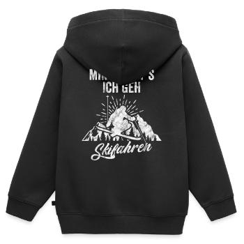 Skifahren Skifahrer Skigebiet & Berge - Kinder Premium Organic Zip Hoodie - Schwarz - Hinten - AI Model Kid Male (0cm)