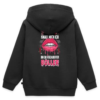 JE SUIS UN T-SHIRT ENVOÛTANT - Sweat Premium à capuche zippé enfant bio - noir - Dos - AI Model Kid Male (0cm)