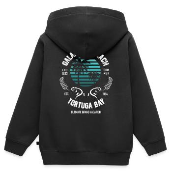 Galapagos Beach Tortuga Bay 1984 - Kinder Premium Organic Zip Hoodie - Schwarz - Hinten - AI Model Kid Male (0cm)