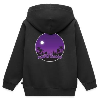 Le paradis pourpre de Sainte-Lucie - Sweat Premium à capuche zippé enfant bio - noir - Dos - AI Model Kid Male (0cm)