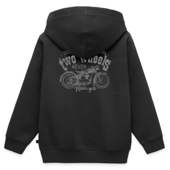 Motorrad Vintage Design - Kinder Premium Organic Zip Hoodie - Schwarz - Hinten - AI Model Kid Male (0cm)