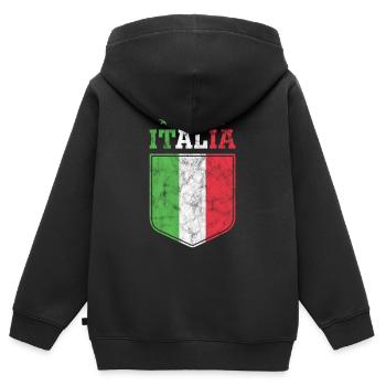 Italia italienische Flagge Wappen - Kinder Premium Organic Zip Hoodie - Schwarz - Hinten - AI Model Kid Male (0cm)