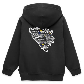 Cevapcici Bosnien Hackfleisch Wurst - Kinder Premium Organic Zip Hoodie - Schwarz - Hinten - AI Model Kid Male (0cm)