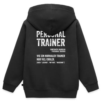 Personal Trainer Trainer - Kinder Premium Organic Zip Hoodie - Schwarz - Hinten - AI Model Kid Male (0cm)