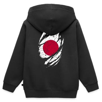 Japan Flagge - Kinder Premium Organic Zip Hoodie - Schwarz - Hinten - AI Model Kid Male (0cm)
