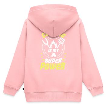 Cooking Is My Superpower Super Cook Kitchen Gift - Kids Premium Organic Zip-up Hoodie - rose - Back - AI Model Kid Female (0cm)