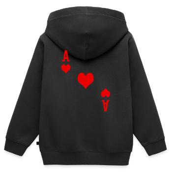 Herzass Spielkarte Poker Geschenk Kartenspieler - Kinder Premium Organic Zip Hoodie - Schwarz - Hinten - AI Model Kid Male (0cm)