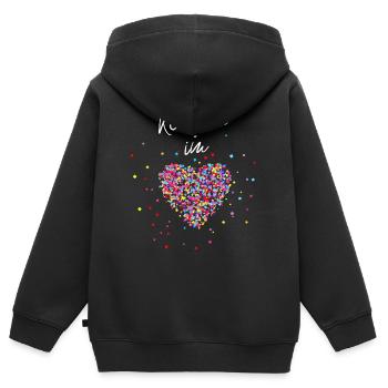 Konfetti im Herzen - Kinder Premium Organic Zip Hoodie - Schwarz - Hinten - AI Model Kid Male (0cm)