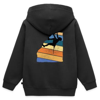 Escalade, alpinisme, salle d’escalade, bloc, escalade - Sweat Premium à capuche zippé enfant bio - noir - Dos - AI Model Kid Male (0cm)