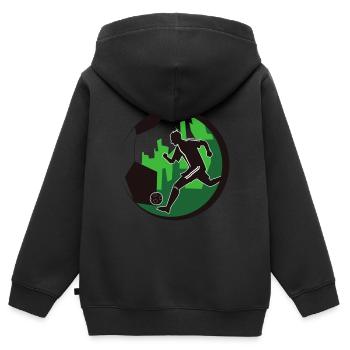 Fußball Fußballer - Kinder Premium Organic Zip Hoodie - Schwarz - Hinten - AI Model Kid Male (0cm)