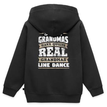 Oma Line Dance - Kinder Premium Organic Zip Hoodie - Schwarz - Hinten - AI Model Kid Male (0cm)